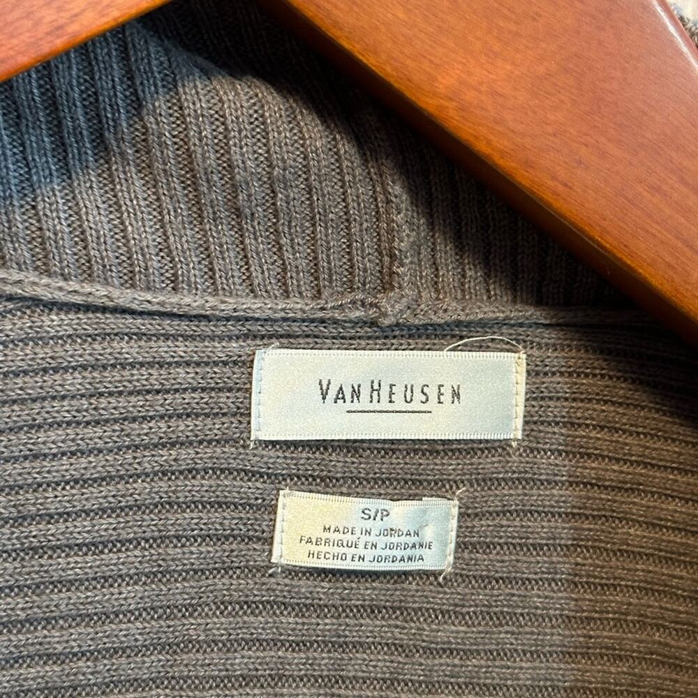 Van Husen, women’s size small cardigan, like new, gray/tan - Picture 2 of 4